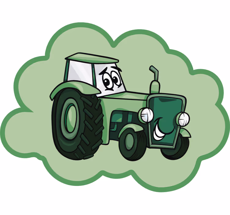 Zabavno senčilo zeleni traktor - TenStickers