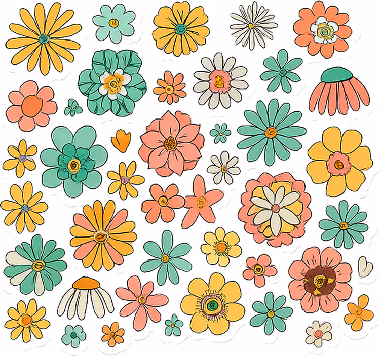 Cvetlična roleta pisana retro cvetlična kolekcija - TenStickers