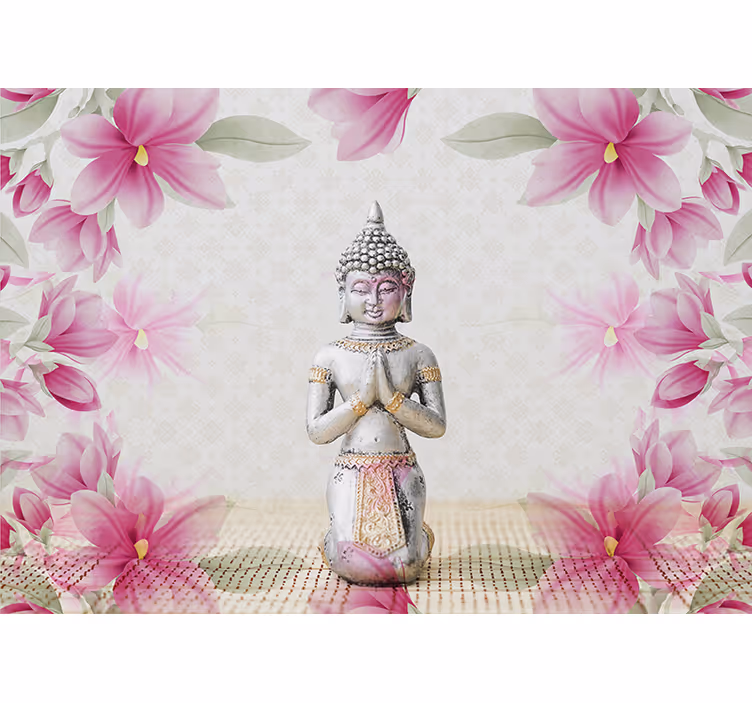 Zen senčilo - budha in magnolija ozadje - TenStickers
