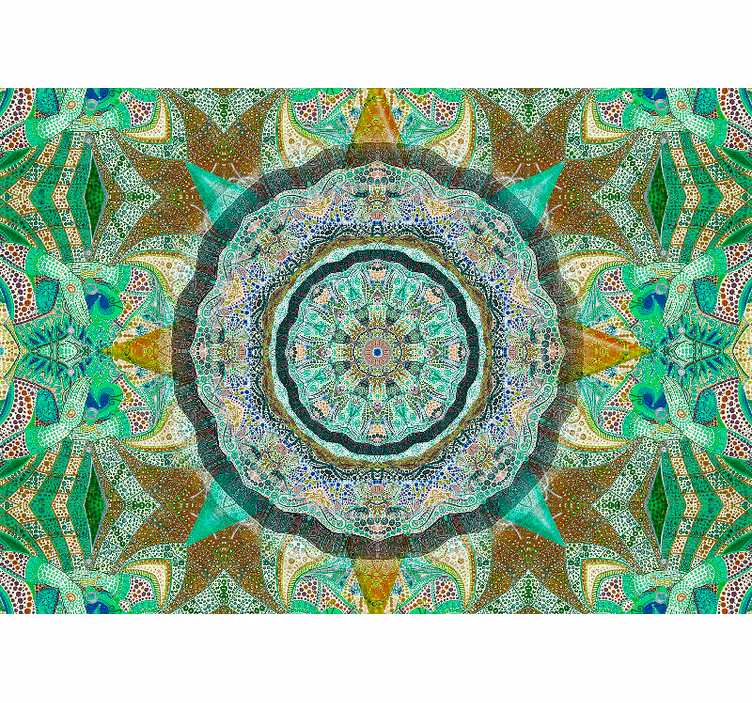 Zen senčilo smaragdna fantazijska mandala - TenStickers