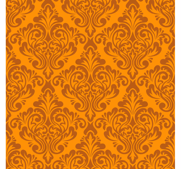 Oranžna rolo zavesa vintage damask vzorec - TenStickers