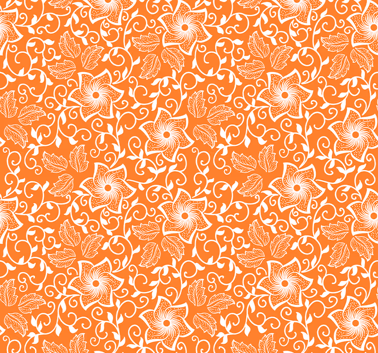 Oranžna rolo zavesa z vzorcem paisley cvetov - TenStickers