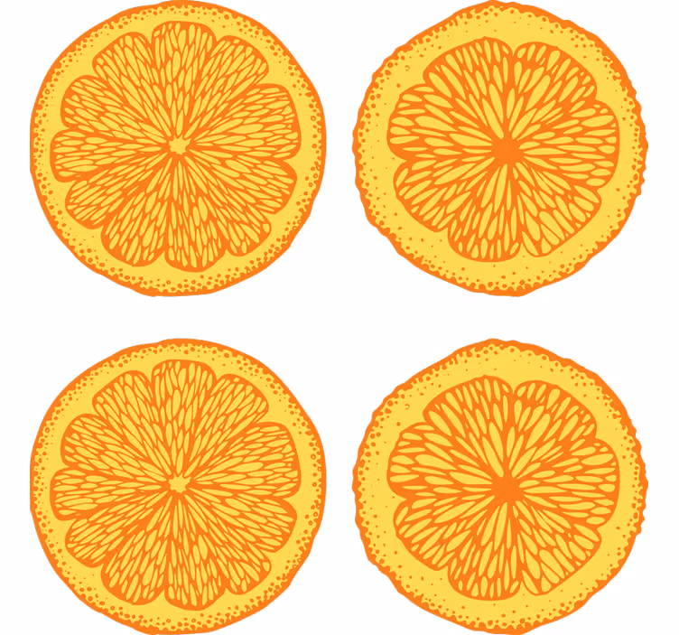 Oranžna rolo zavesa paket nalepk z ročno risbo - TenStickers