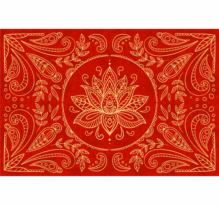 Rdeč rolo zavesa vintage mandala dizajn - TenStickers