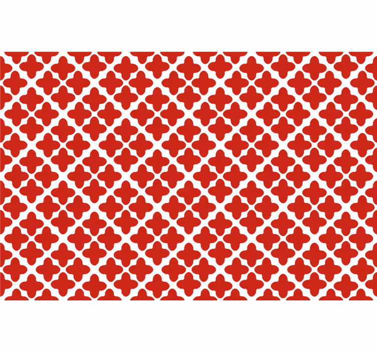 Rdeč rolo zavesa z belim geometrijskim vzorcem - TenStickers