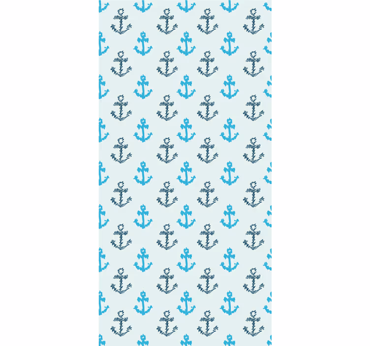 Rolo zavesa za najstnika z motnim modrim vzorcem sidra - TenStickers