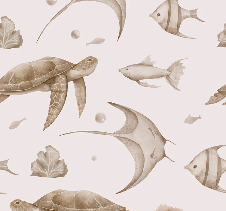 Rolo zavesa za otroško sobo bež morski vzorec - TenStickers