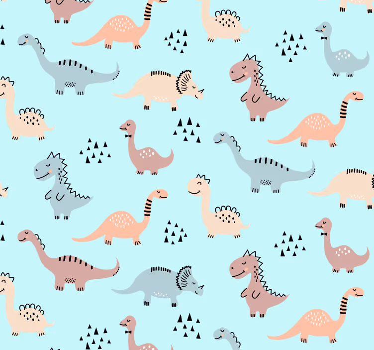 Rolo zavesa za otroško sobo z modrim ozadjem in dinozavri - TenStickers