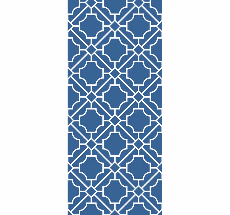 Rolo zavesa za hodnik geometrijska mreža bela/modra - TenStickers