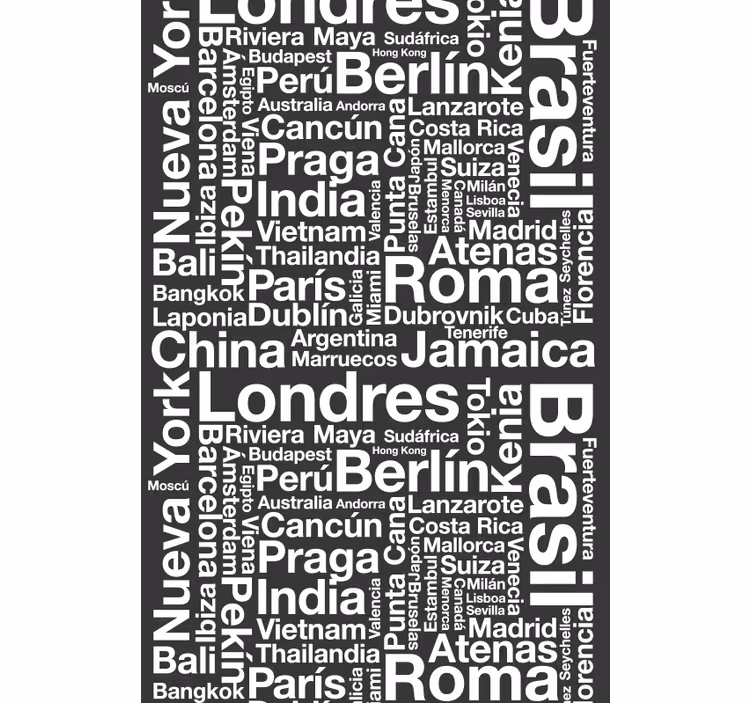 Mesta besedilo rolo črna podlaga - TenStickers
