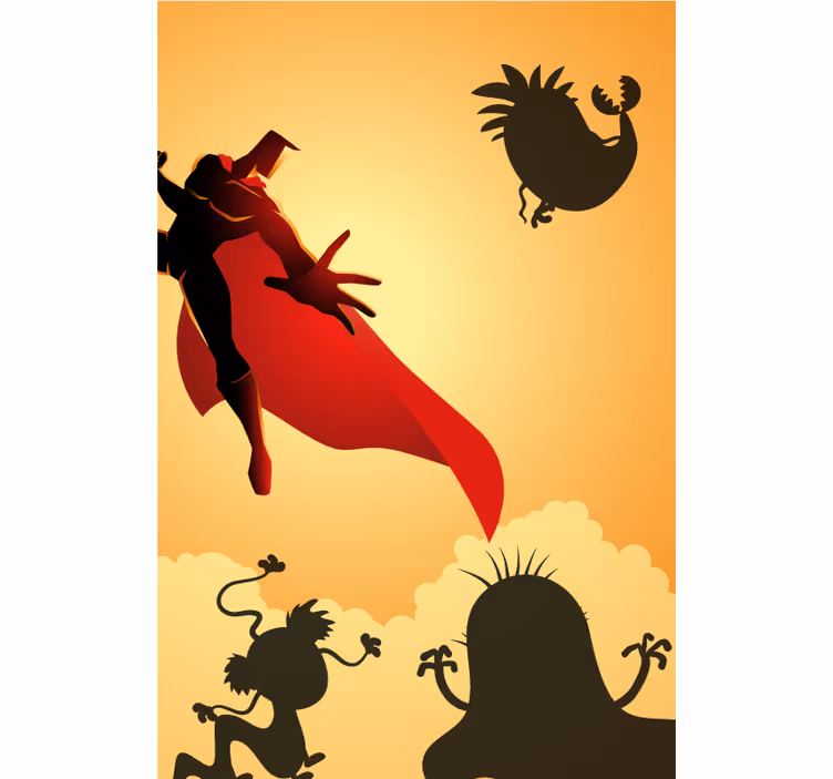 Pustolovščina junaške silhuete superheroj senčilo - TenStickers