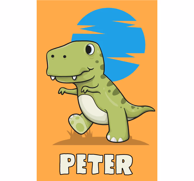 Zelena t-rex potiskana okenska zavesa - TenStickers