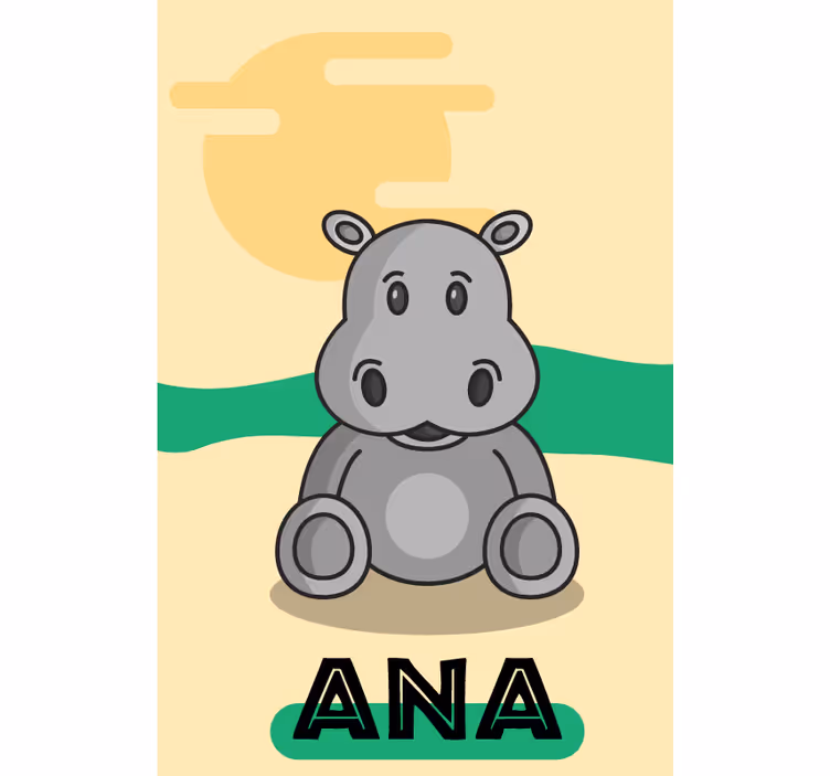 Otroški povodni konj po meri natisnjen senčnik - TenStickers