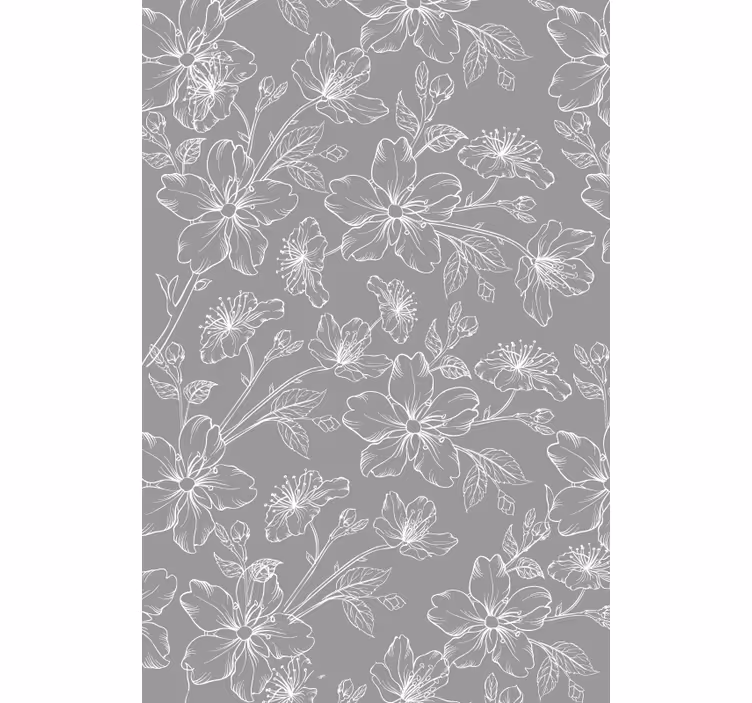 Botanična linijska umetnost cvetlični senčilo - TenStickers