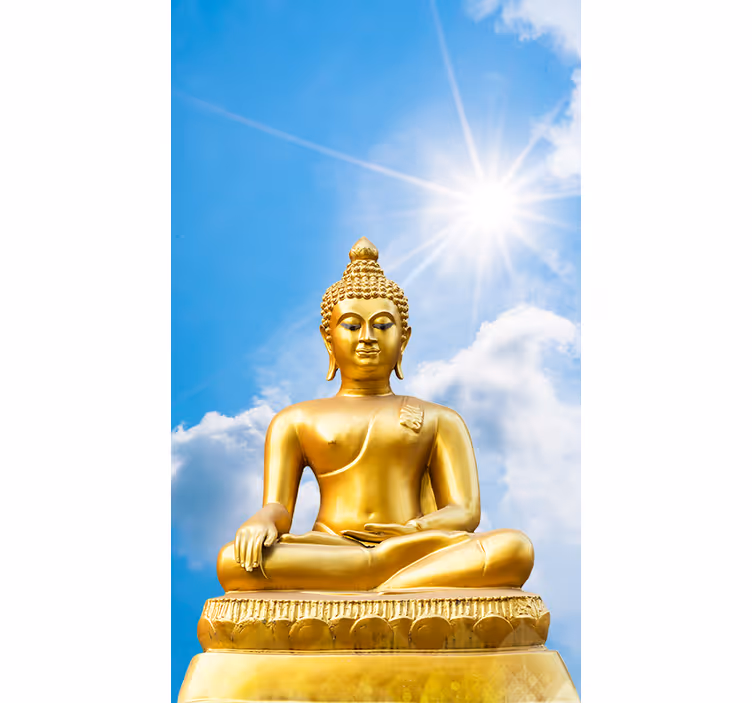 Sončna buda zen modra zavesa - TenStickers