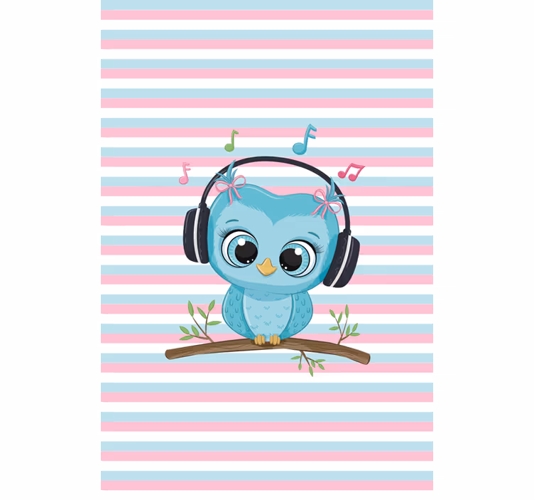 Glasbena ilustracija sove živali senčilo - TenStickers