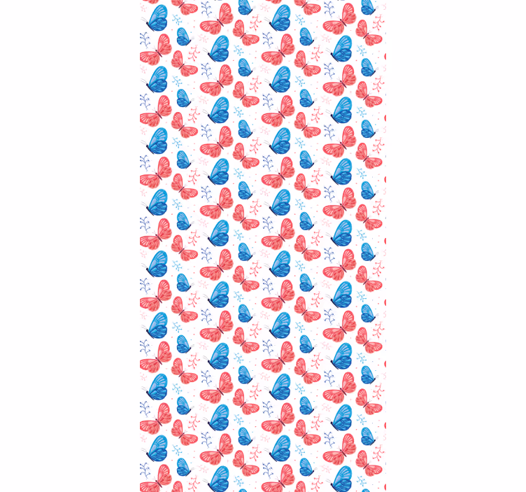 Modre in rdeče barve metulj senčilo - TenStickers