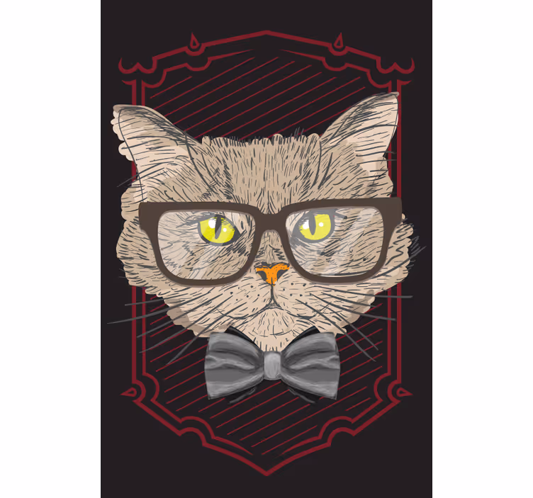 Mačka z očali zabavna Roletne - TenStickers