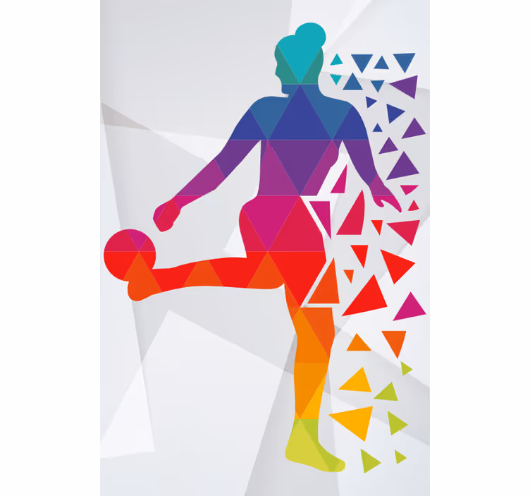 Geometrijski nogometaš šport senčilo - TenStickers