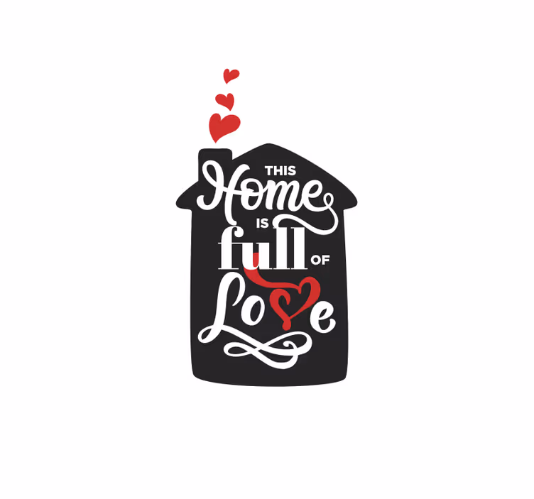 Znak dom poln ljubezni romantična rolo zavesa - TenStickers