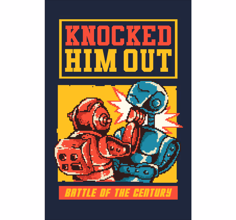 Robotski boksarski dvoboj geek senčilo - TenStickers
