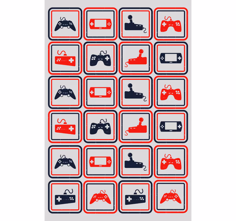 Retro sivi krmilniki geek rolete - TenStickers