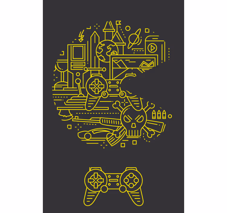 Rumena pac igra geek rolo - TenStickers