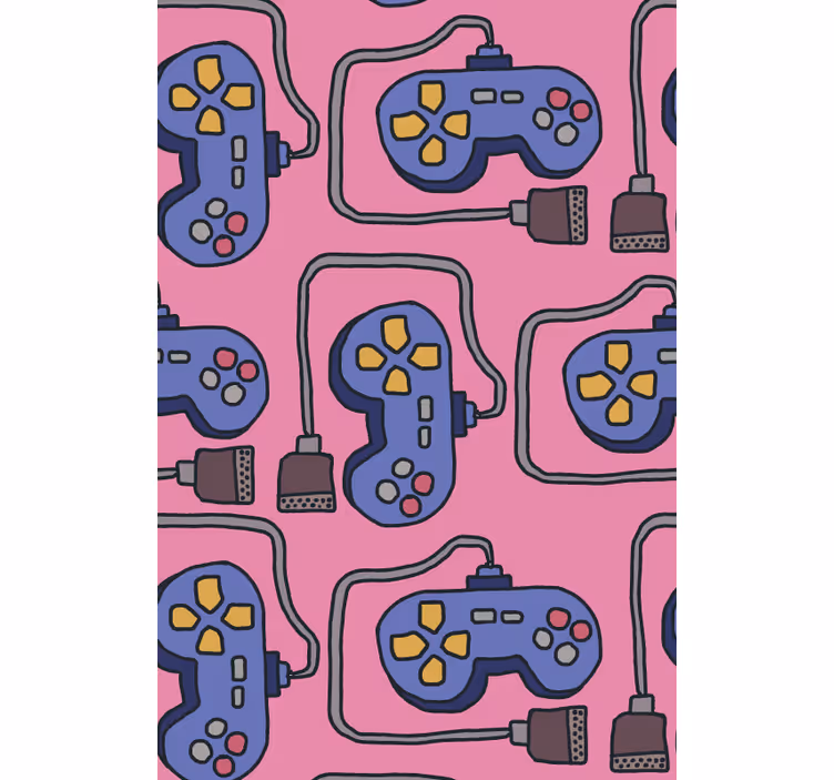 Retro kontroler vzorec geek rolo - TenStickers