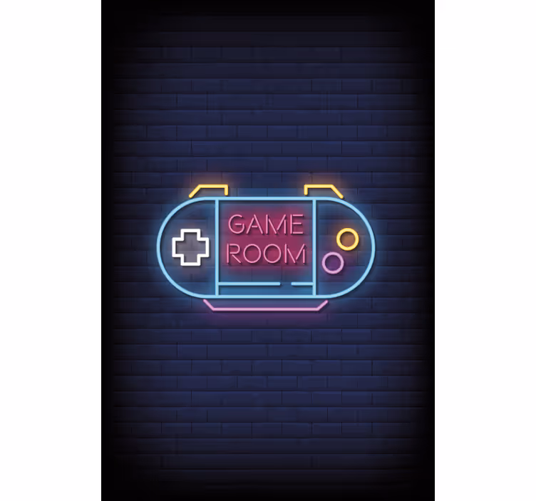 Igralna soba z rolojem z neonsko svetlobo geek - TenStickers