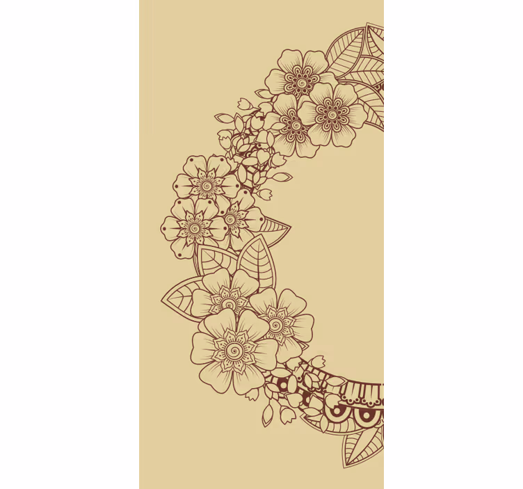 Mandala krog z rožami elegantna Roletne - TenStickers