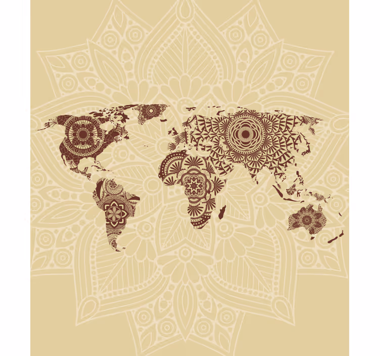 Mandala svet tapiserija svetovni zemljevid rolo zavesa - TenStickers