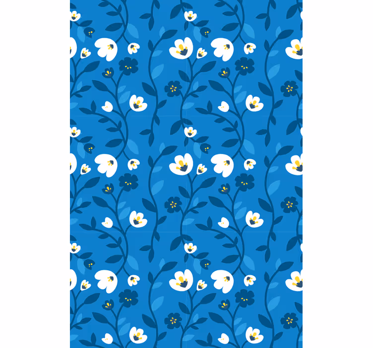Blue ascending theme cvetje in rastline senčilo - TenStickers