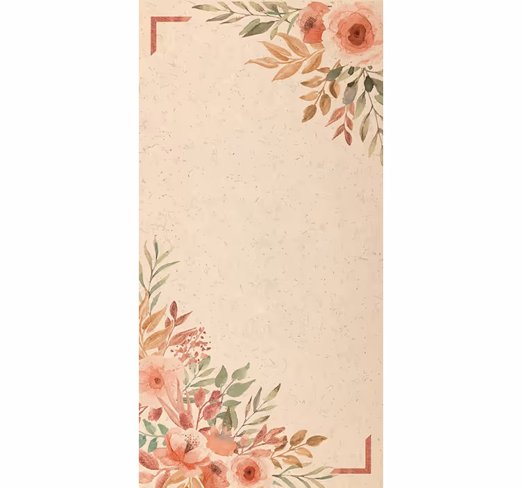 Charming beige border cvetlični senčilo - TenStickers