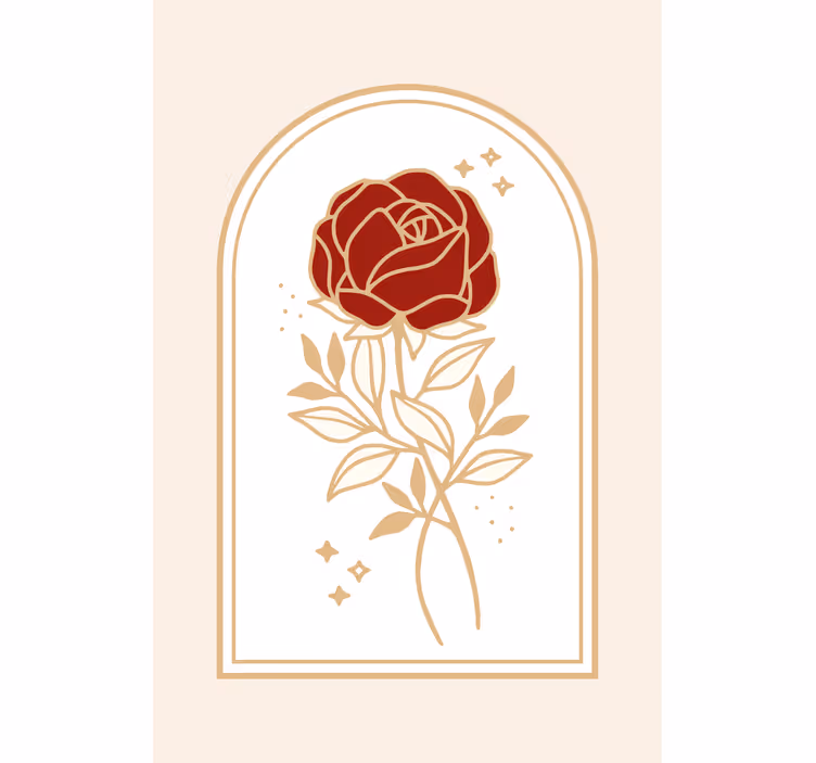 Bež obokana vrtnica elegantna rolo zavesa - TenStickers