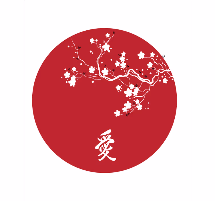 Krog japonskih češenj cvetlični senčilo - TenStickers