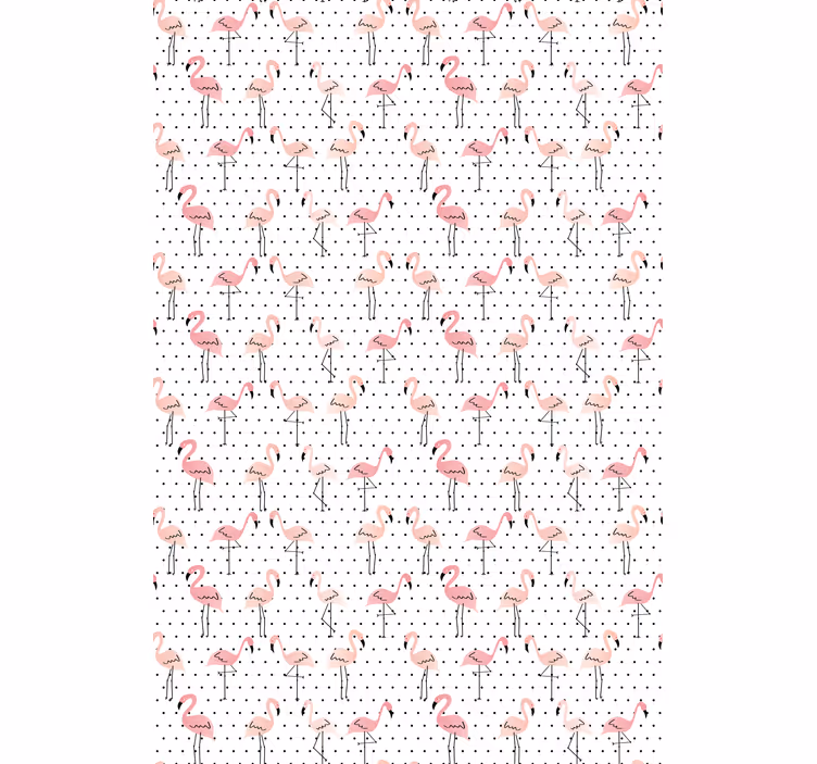 Roza flamingo in črne pikice na rolo - TenStickers