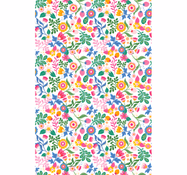 Vibrant botanical motif cvetje in rastline senčilo - TenStickers