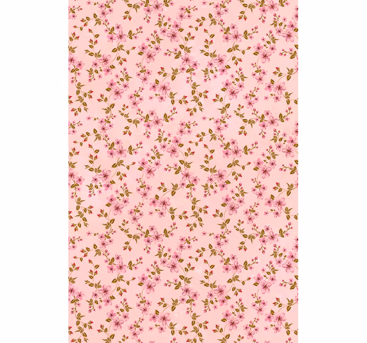 Pink elegant pattern cvetje in rastline senčilo - TenStickers