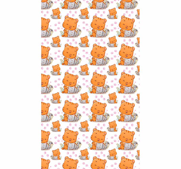 Ljubki mačji par, ki se igra otroško rolo - TenStickers