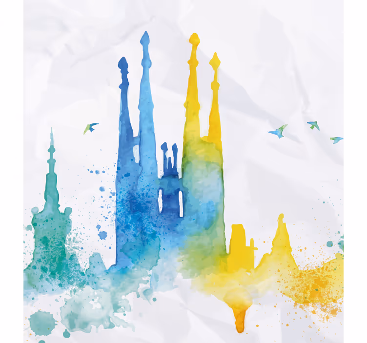 Aquarella sagrada familia senčilo - TenStickers
