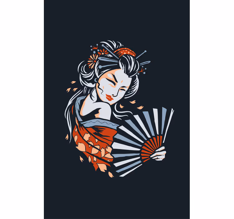 Umetniška japonska gejša originalna roleta - TenStickers