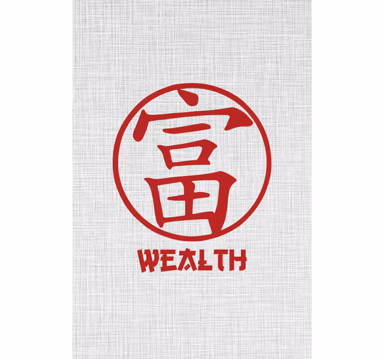 Wealth symbol rolo zavesa z besedilom - TenStickers