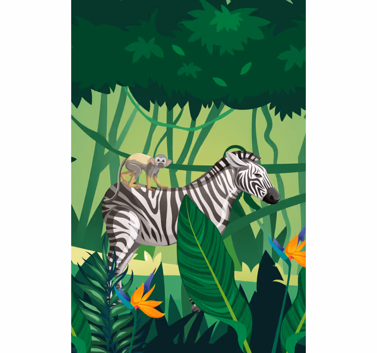 Zebra z opico živali senčilo - TenStickers