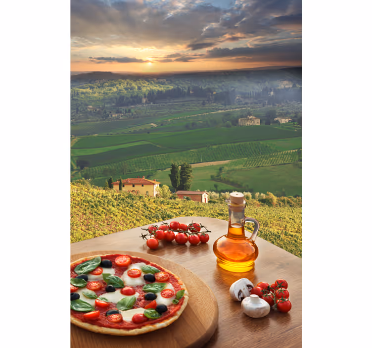 Italijanska kulinarična pokrajina sadje in zelenjava senčilo - TenStickers