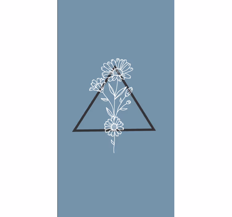 Eleganten motiv trikotnika cvetje in rastline senčilo - TenStickers