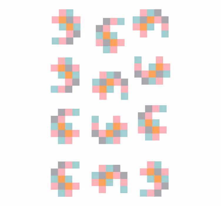 Pikselirani geometrijski vzorci izvirnik rolo senčilo - TenStickers