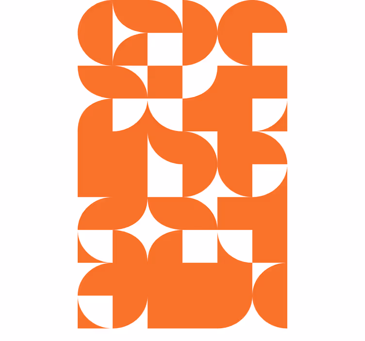 Geometrijski oranžni vzorci sodobni senčilo - TenStickers