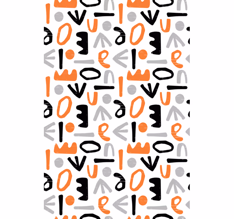 Oranžne in črne oblike z vzorcem sodobne žaluzije - TenStickers