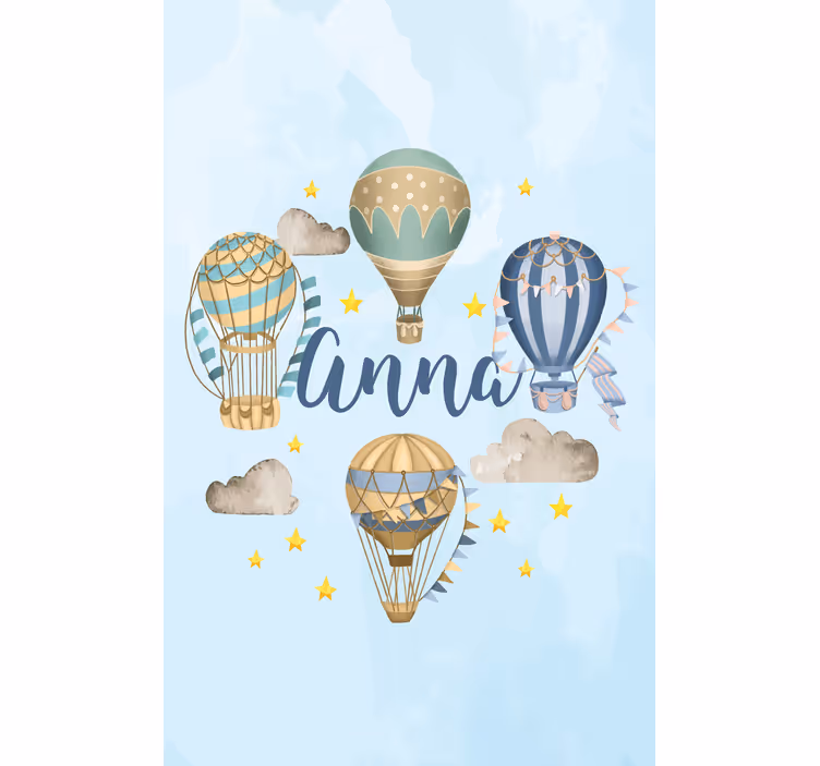 Baloni na vroč zrak z imenom personalizirana rolo senčila - TenStickers