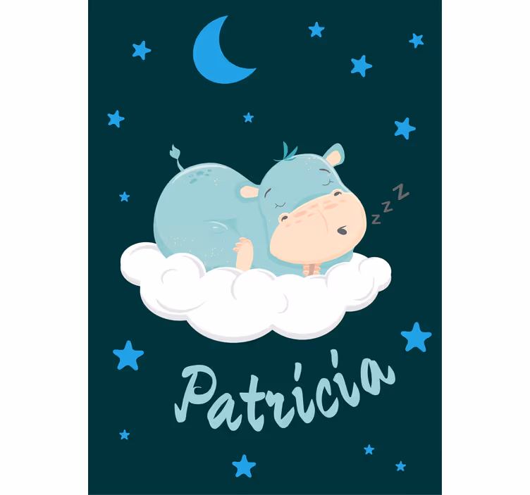 Hippo sanje z imenom rolo zavesa za otroško sobo - TenStickers